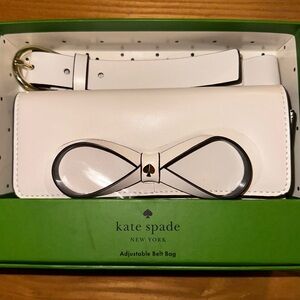 Kate Spade White Belt Bag with Bow Detail